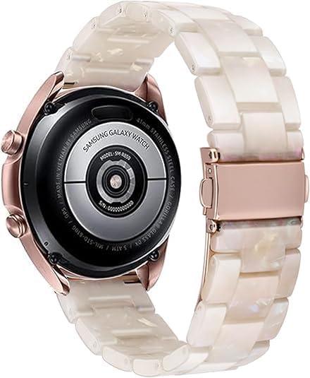 Quick Release Watch Resin Band 22mm 20mm 18mm,Women Men Wacth Bands Compatible with Samsung Galaxy Watch/Huawei Watch/Amazfit Stratos/Garmin Watch/Asus Zenwatch 2 (Colorful ivory white)