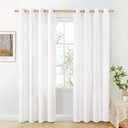 BGment Oatmeal Linen Curtains  Length 2 Panels Set for Living Room, Sand Semi Sheer Drapes Light Filtering No See Through Window Treatments with Grommet for Bedroom, Each Wide, 42x63