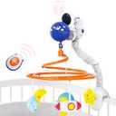 Baby Crib Mobile for Newborn & Infant (0-12 Months) - Remote Control, Music Box, White Noise, Space Theme Rotating Toys & Projection Light