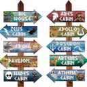 Greek Mythology Arrow Signs, 20pcs Greek Gods Cabin Arrow Signs, Htabiol Greek Mythology Party Decorations, Greek God Party Decorations, Suit for Percy Jackson Party, Camp Half Blood Party