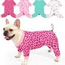Bienbee Dog Pajamas, 4 Pack Dog Recovery Suit Shedding Suit Cute Soft Puppy Clothes Dogs Pjs Onesies Jammies Adjustable Breathable & Stretchy Clothes for Large Dogs Girl Boy Puppy-L
