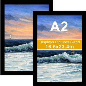 LUCKYLIFE 16.5x23.4 Frame in Black, Gallery Frame for Wall Mounting, 2 Pack