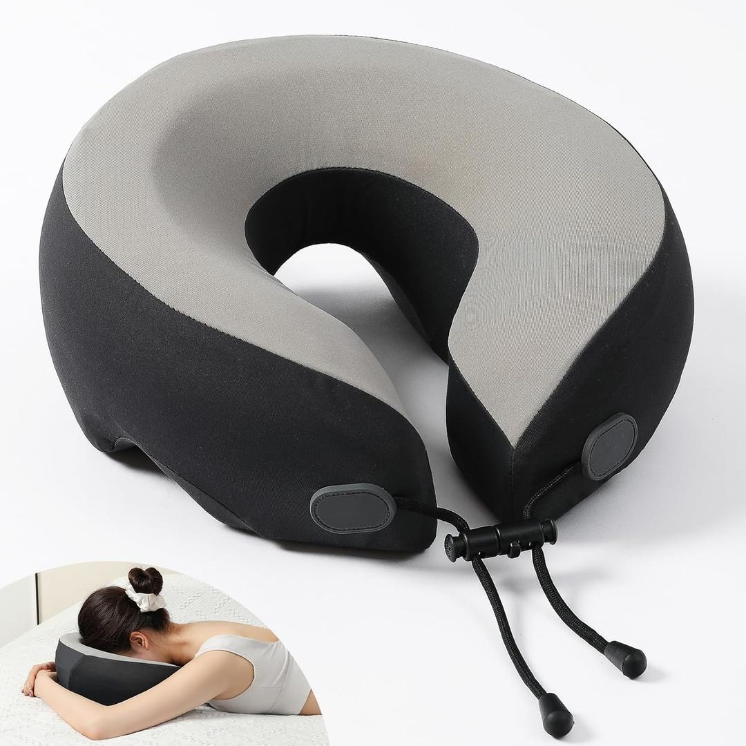 Ergonomic Face Down Pillow with Premium Memory Foam for Post-Surgery Recovery, Comfortable Sleep, and Massage | Features Adjustable Strap, Breathable Fabric, and Air Circulation Design