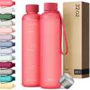 KIVY Slim Water Bottle 32oz [Lightweight & Shatterproof] - Reusable Tritan Water Bottle - Leak Proof Bottle for Women & Men - Coral Red Water Bottle BPA Free