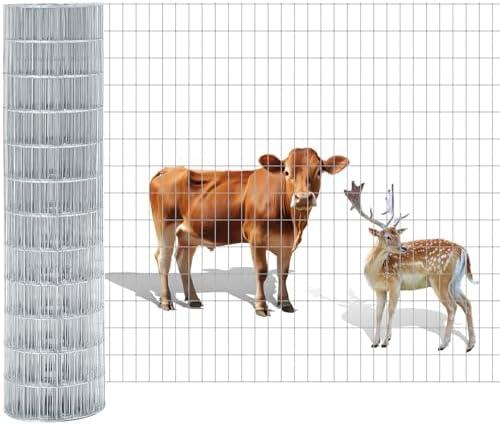 Gisafai 72in x 50ft Tall Welded Wire Fencing Farm Fence for Dog Goat Deer Cattle Hog Chicken Outdoor Yard Garden, 2 Inch x 4 Inch 16 Gauge, Metal Wire Mesh Netting for Vegetable Plant Protection