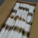 Supernal 120Pack Gold Plastic Silverware Wrapped Plastic Cutlery Set with Napkin,Pre Rolled Napkins with Cutlery Set,Rolled Silverware Disposable For Halloween Thanksgiving Christmas