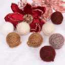 SY Super Bang 15PCS Rustic Christmas Ball Ornaments, 60MM/2.3Inch Shatterproof Ornaments Set for Christmas Tree Hanging Decorations, for Home Farmhouse Bowls Vase Fillers Holiday Party Xmas Decor. (White/Brown/Coffee/Khaki)