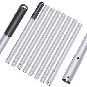 10.5 Foot Aluminum Telescopic Swimming Pool Pole - 8 Adjustable Connecting Sections, Expandable Step-Up Length - Attach Connect Skimmer Nets, Rakes, Brushes, Vacuum Heads, Maintenance