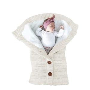 XMWEALTHY Unisex Infant Swaddle Blankets Soft Thick Fleece Knit Baby Girls Boys Stroller Wraps (White)