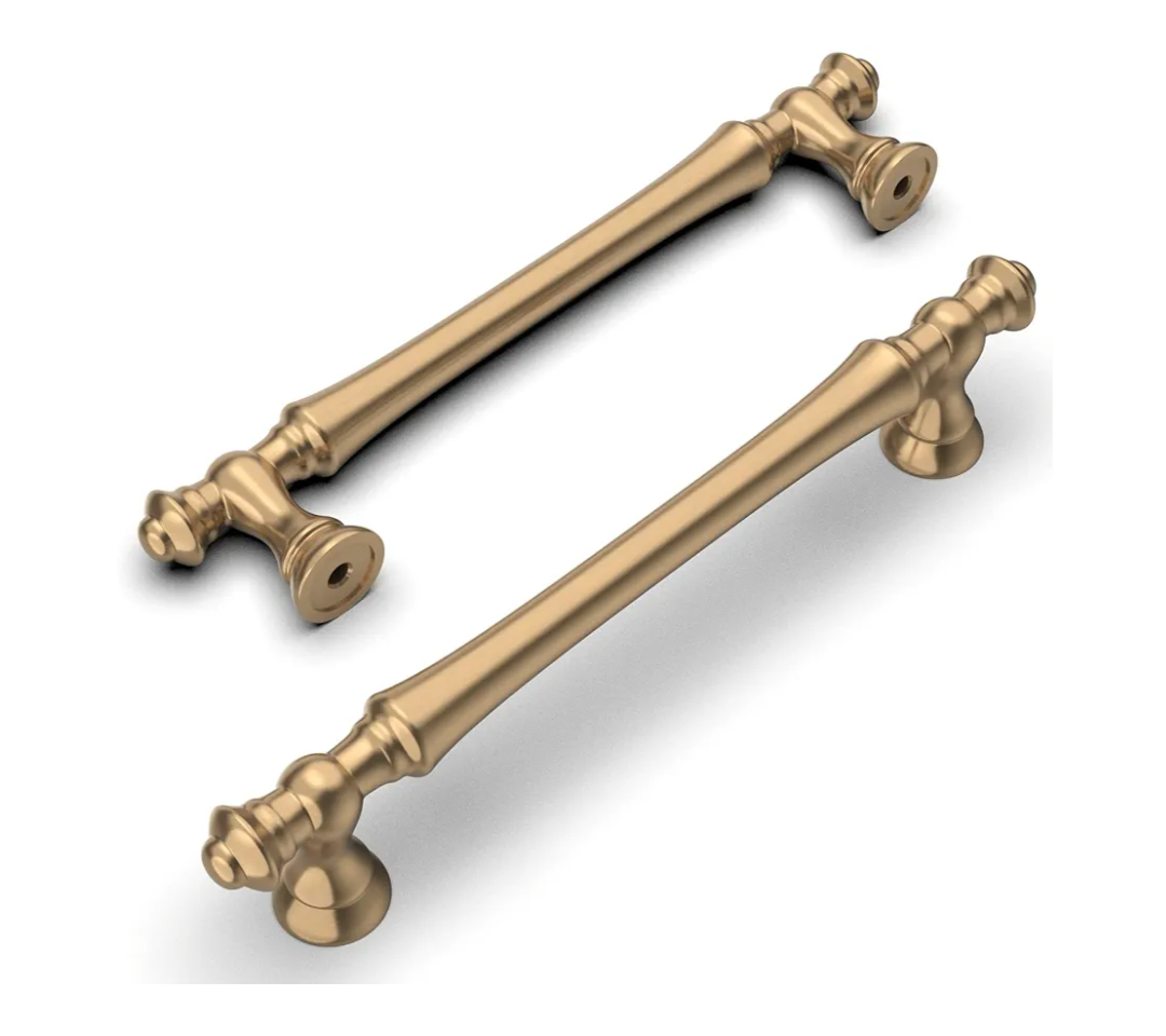 Amerdeco 10 Pack Champagne Bronze Cabinet Pulls 5 Inch(128mm) Hole Center Cabinet Hardware Kitchen Cabinet Handles for Bathroom Drawer Pulls Dresser Pulls ZH0014