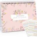 Small Desk Calendar 2025-2026, Mokani Standing Desktop Calendar (October 2025-December 2026), Academic Flip Calender with Stickers & US Holidays Marked (8"x6")