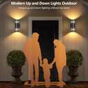 KIZON Modern RGBCW Outdoor Sconce Color Changing, Dimmable Porch Light, Black, 4x4x12 inches, App Control with Remote, Compatible with Alexa Google Assistant, ETL Listed
