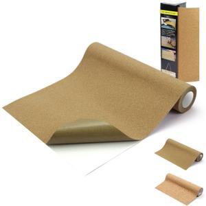 Self Adhesive Backed Cork Roll, 0.05MM Thick Natural Cork Drawer Shelf Liner for Crafters, Corkboard Paper Sheets for Furnitures and DIY Projects (Fine Pattern, 12x118 inch) Self Adhesive Backed Cork Roll, 0.05MM Thick Natural Cork Drawer Shelf Liner for Crafters, Corkboard Paper Sheets for Furnitures and DIY Projects (Fine Pattern, 12x118 inch)