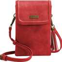 AnsTOP Small Crossbody Bags for Women, Vegan Leather Crossbody Phone Purse, Handheld & Adjustable Shoulder Strap (Red)