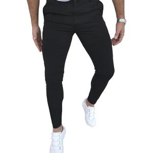 Men's Fashion Stretch Dress Pants Slim Fit Plaid Skinny Long Pants Casual Business Golf Dress Pants (Large, Black-01)