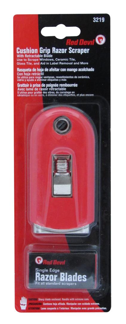 Red Devil 3219 Soft Grip Push Pull Window Scraper with 5 Blades