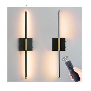 Battery Operated Wall Sconce Set of 2,Wireless Magnetic Wall Light with 3 Color Lighting,Remote Control Touch Button,Metal Wall Lamp for Bedroom,Living Room Black, 28 inch