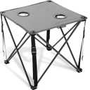 ARROWHEAD OUTDOOR 26 (66cm) Portable Camping Folding Table, 2 Cup Holders, Square, Carrying Case, Steel Frame, High-Grade 600D Canvas, 24" Square Table