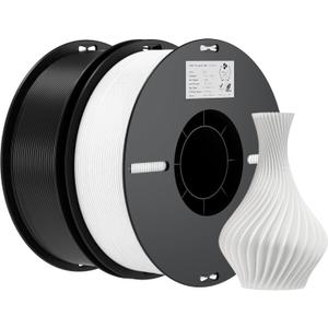 Creality 3D Printer Filament, 3D Printing Filament Tougher and Stronger, Accuracy +/- 0.02mm, 2kg, White, Black