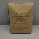 JOLLYVOGUE Queen Comforter Set, White Seersucker 3 Pieces Comforters Queen Size, Lightweight & Fluffy Bedding Sets for All Season with 1 Ruffle Comforter and 2 Ruffle Pillowshams