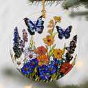 Wildflower Butterfly Ornament, Christmas Ornaments: Christmas Tree Decorations, Holiday Decor, Stocking Stuffers, Gift Ideas, Xmas Gift, Butterfly Lover Gifts & Gifts for Nature Lover