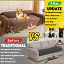 Cat Scratch Furniture Protector - Anti-Slip, Waterproof Sofa Cover to Keep Cats Off, Pet-Friendly Couch Protectors for 3 Cushion Couch, Brown Anti-Scratch Couch Cover for Pets and Kids 150"X71"