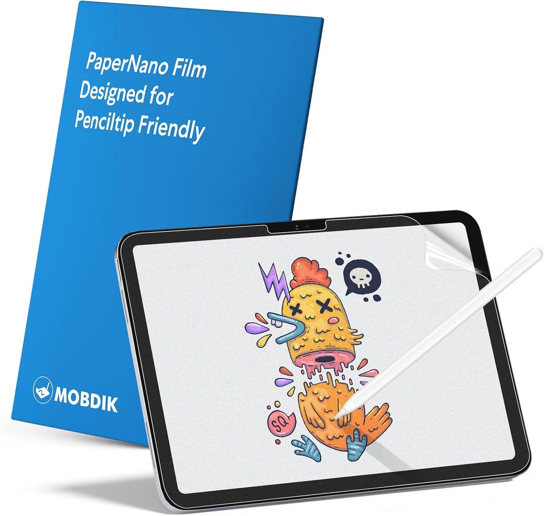 MOBDIK 2 Pack Paperfeel Screen Protector Compatible with iPad A16 11th / 10th Generation (2025/ 2022) & iPad Air 11 M3 2025 / M2 2024, Crafted for Natural Writing, Less Reflection, Easy Installation