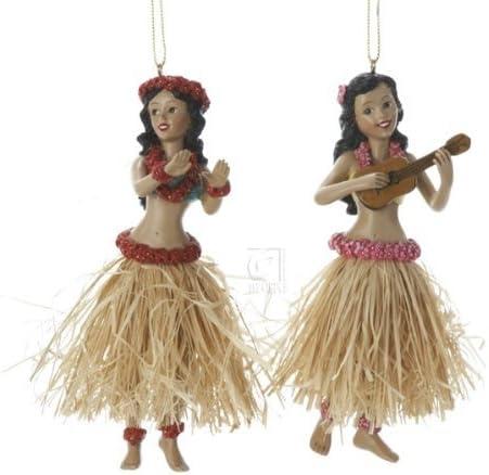 5.25"RESIN HULA DANCER ORNAMENT 2/ASSTD.