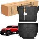 Cargo Mat & Backrest Mats fit for 2018-2026 Jeep Wrangler JL Sahara Rubicon 4X4 All-Weather Trunk Mat Waterproof Durable Wrangler Accessories - (Not for 4XE/JK/Not 2-Door)