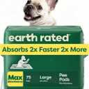 Earth Rated Puppy Pads, Max Absorbency Pee Pads for Dogs, Absorbs 2X Faster & 2X More, Leak Prevention, Potty Training, Fragrance-Free, Unscented, Regular [L], 22 x 23, 75 Count