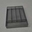JANE EYRE Drawer Organizer, Cutlery Tray Silverware Flatware Storage Divider for Kitchen, Mesh Wire with Non-slip Foam Feet, 5 Component, Silver