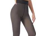 Fleece Lined Tights for Women Translucent Thermal Pantyhose Fake Warm Thick Leggings for Winter 200g     (Large-X-Large, Black)