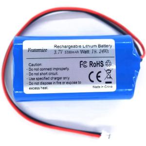5200mAh 3.7v Lithium ion Battery with 2.0Pin JST-PH JST 2.0/2P Plug Rechargeable Battery Pack Lithium 3.7 Volt Batteries for Electronics, Toys, Lighting, Equipment, Bluetooth Speaker Other Products.