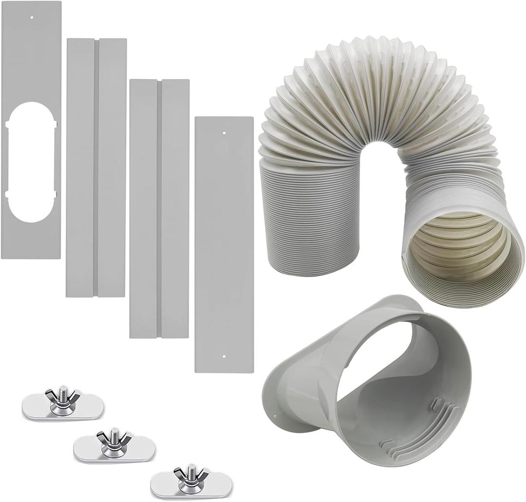 Portable Air Conditioner Window Vent Kit with 5.1 Exhaust Hose 6 Piece Window Seal for Portable Air Conditioner A/C Unit Universal for Sliding Horizontal or Vertical Windows