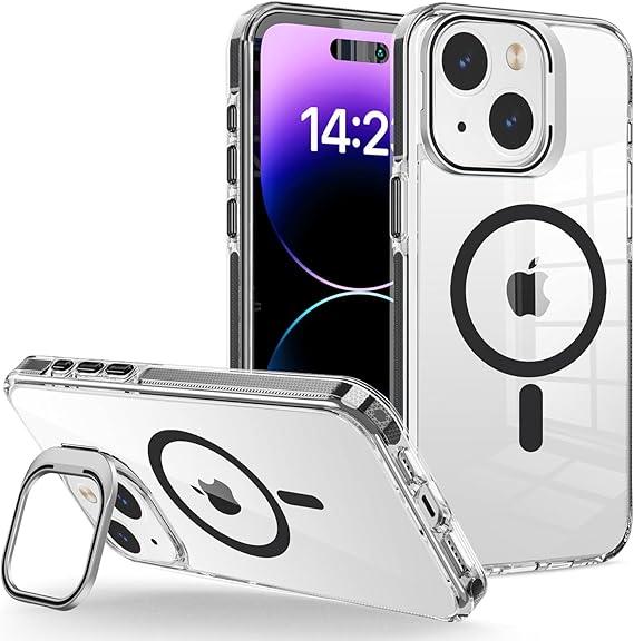 iPhone 13 Pro Case, MagSafe Compatible, Magnetic Kickstand Case for Women, Clear Green