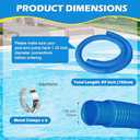 Pool Hoses Replacement for Above Ground Pools - 3 Pack 1.25" x 59" Diameter Pool Pump Hoses for In tex 607 637 Pump, 1-1/4" Pool Filter Hose with 6 Metal Clamps for 330GPH 530GPH 1000GPH Filter Pumps, Blue