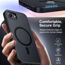SPIDERCASE Designed for iPhone 16e Case, Magnetic Translucent Matte Case with 2PCS Tempered Glass Screen Protector Slim Phone Case for iPhone 16E 6.1'', Black