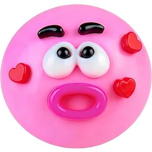 NEW Smushers Squishy, Cute Easy Squeezy Funny Face Squishy Stress Balls, Stress Relief Desk Accessory for Adults (Pink)