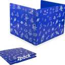 2-Pack Desk Dividers for Students, 3-Fold Privacy Screens, Durable Waterproof Plastic Study Boards, Easy Clean Classroom Shields for Schools,Teacher Supplies & Student Desk Organizers, Blue