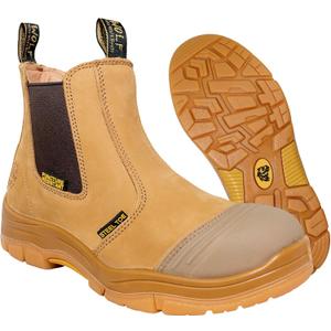 WOLF Work Boot | 100% Genuine Upper Leather | Oil, Slip, Impact, Puncture Resistant | Electrical Hazards | Non-Slip Rubber Sole (Tan Steel Toe)