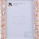 Handicrafts Home Mother of Pearl Picture Frame 5x7, Decorative Photo Frame for Tabletop or Wall, Handmade Shell Mosaic Frame, Modern Home Decor, Gift Picture Frame, Pink