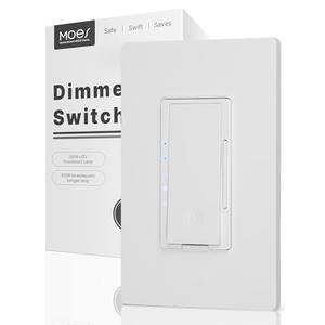 MOES Digital Dimmer Light Switch, 3 Way & Single Pole Dimmable Switches for LED, CFL, Incandescent, Halogen, 600Watt Max, No Neutral Wire Required, ON/Off Switch with Dimming Buttons