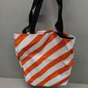orange striped duffel bag