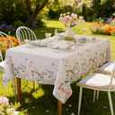 SASTYBALE Summer Tablecloth Spring Rectangle Table Cloth Eucalyptus Leaves Table Cover Spillproof Washable TableCloths for Dining, Farmhouse, Picnic, Outdoor, Kitchen, Easter (60" x 84")