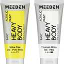MEEDEN Acrylic Paint Yellow Pale: Bundled with Titanium White Color - 100ml/3.38oz x2 Bulk Heavy Body Acrylic Paint Tubes for Art Craft Painting