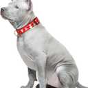 2 x Reflective Dog Collar, Cute Christmas Style Dog Collars for Medium Dogs, Soft Nylon Puppy Collar for Boy and Girl Female Dog, Adjustable Heavy-Duty Pet Collar with Quick Release Buckle, Red (M (Neck 14-20", Width 1"))