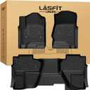 LASFIT Floor Mats 2014-2018 for Chevy Silverado/GMC Sierra 1500, 2015-2019 2500HD 3500 HD, Double Cab Only, 1st Row Bucket Seat, All Weather TPE Custom Fit Car Floor Liners, with Carpet Floor Only