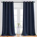 NICETOWN Blackout Curtains for Windows 90 inch Length - Grommet Energy Saving Thermal Drapes Sound Reducing Heat Blocking Window Treatments for Living Room (Navy, 2 Panels, W52 x L90)