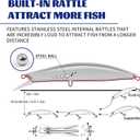 OSP Salt and Freshwater Lure Colletions - Stripers, GT, Large Mouth bass, Smallies, Pike, Musky, Top Water Popper, Jerk Baits, Twitch Baits, Bionic 3D Eyes with VMC Hook (B1-4.7",0.74oz)