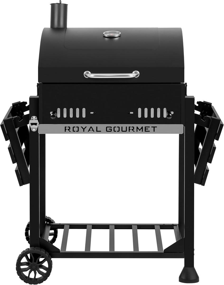 Royal Gourmet CD1824ET Movable Charcoal BBQ Grill with Foldable Side Tables
24-Inch Outdoor Barbecue Grill with 461 Sq. In., Temperature-Controlled, for Outdoor Picnic and Camping Grilling, Black